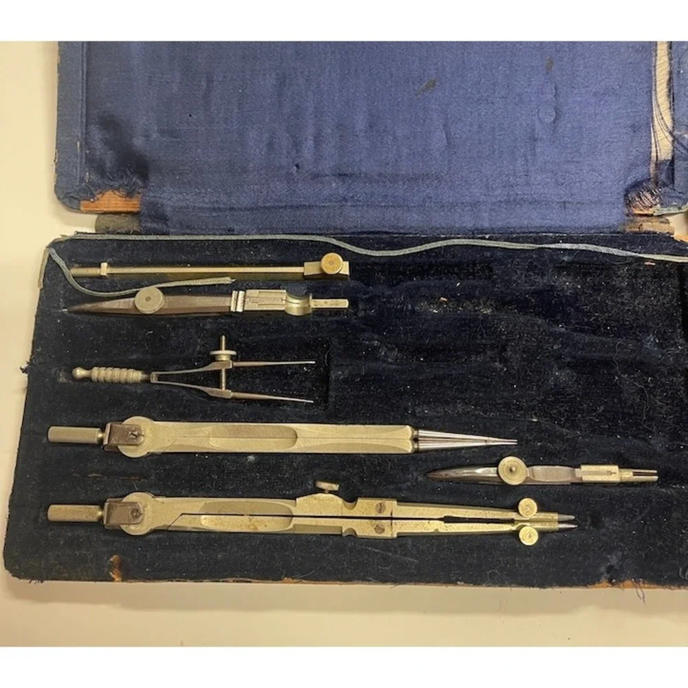 Vintage Drafting Tool Lot: Antique Brass & Dietzgen US Zone Germany -Parts/As-Is